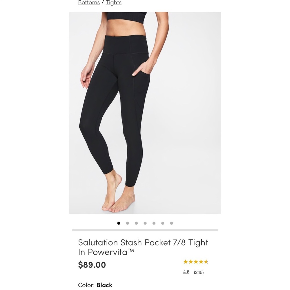 ATHLETA HIGH WAISTED BLACK TIGHTS